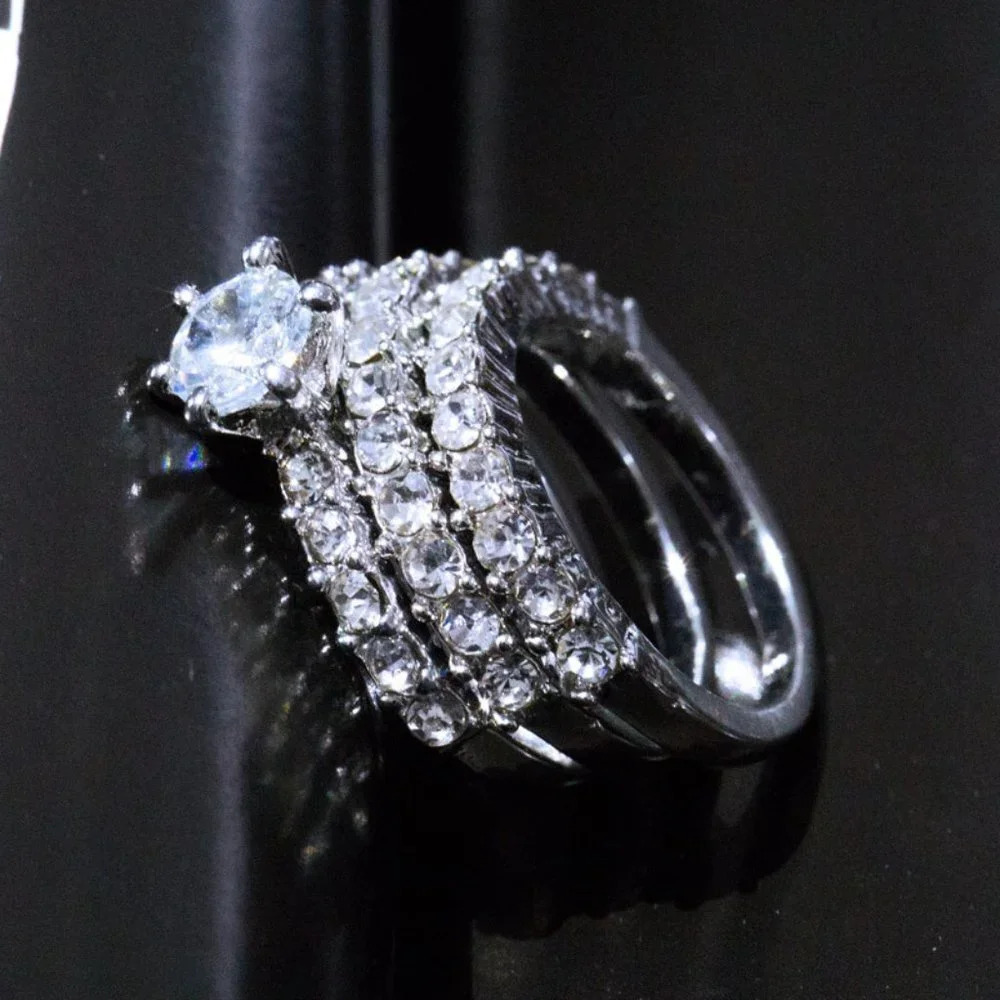 ✨ 3pcs/Set Shiny Gems Beautiful Wedding Eternity Ring for Women, EVGG1194